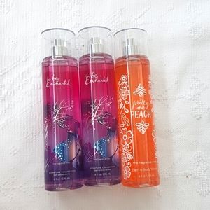 Bath and body works Body mists set of 3 Be Enchanted and Pretty as a Peach
